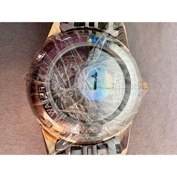 NWT Stunning 2-Toned Moissanite Self-Wind Watch w/ Red Face - Picture 7 of 11